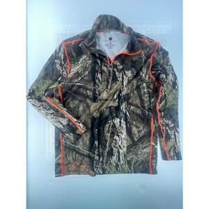 Work Sweat Play Mossy Oak Pullover Hunting Camo 1/4 Zip Long Sleeve L‎